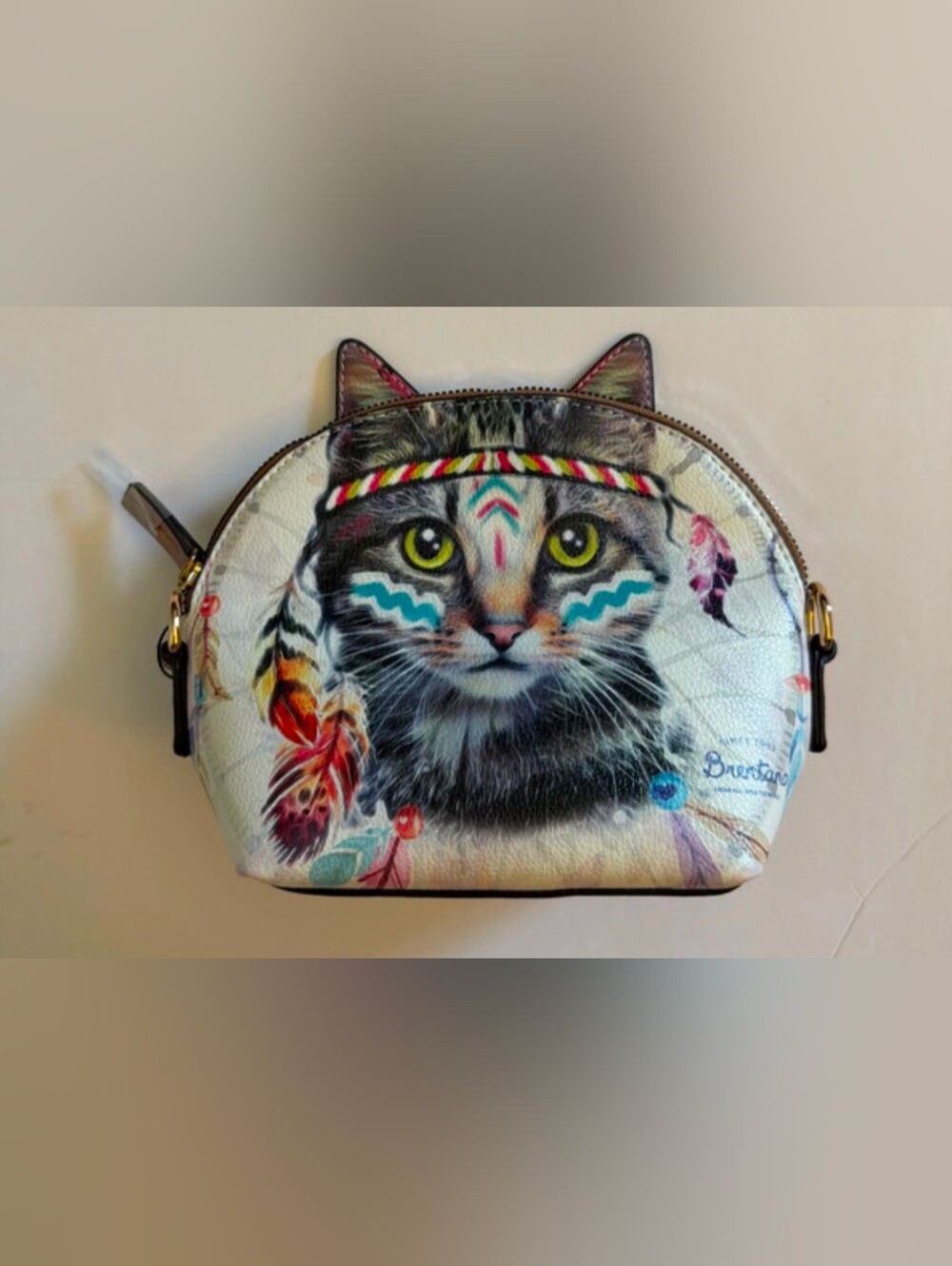 Cat Face Crossbody Bag Cute Tribal Print NWT